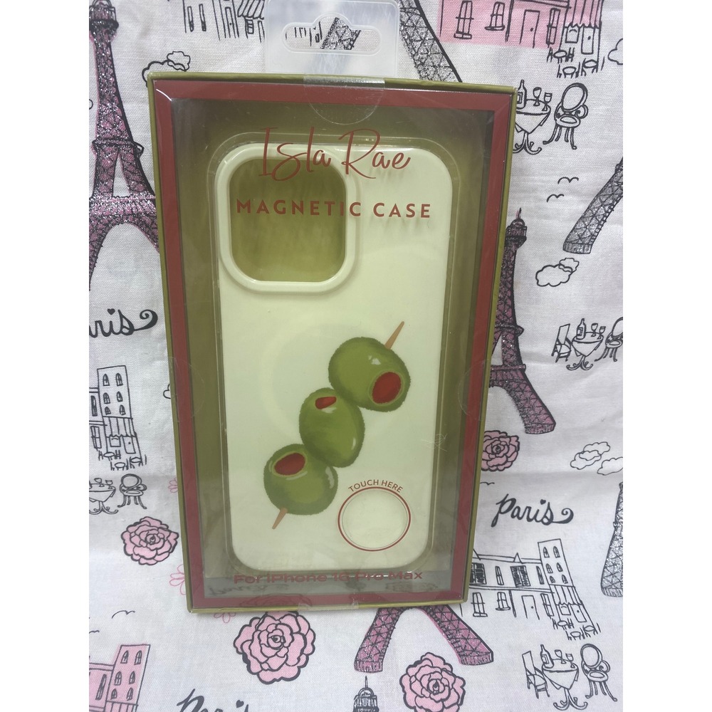 Isla Rae iPhone 16 Pro Max Magnetic Case Olive Martini Graphic MagSafe New